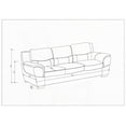 thumbnail image 5 of Modern Minimalist Genuine Leather Sofa 220×80×75cm with Solid Wood Frame, 5 of 11