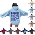 thumbnail image 1 of Pink Graphic Hoodie For Women 2024 Cute Preppy Sweatshirt Long Sleeve Drawstring Pullover Tops With Pockets, 1 of 5