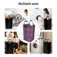 thumbnail image 4 of DouZhe 50L Rectangular Laundry Basket, Rose Red Leopard Prints Waterproof Foldable Laundry Hamper with Aluminum Handles, 4 of 6