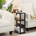 thumbnail image 7 of LELELINKY 2pc 3-Tier Narrow Side Table with Charging Station, Wood Nightstand with USB Ports for Small Spaces, Black, 7 of 7