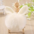 thumbnail image 1 of Faux Rabbit Fur Ball Pom Pom Keychain for Car Key Ring Phone Handbag Charm Tote Pendant, 1 of 2