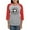 Heather/Red, variant on - Alpha Sigma Phi Black And White Seal Long Sleeve T Shirt - Womens Baseball Tee