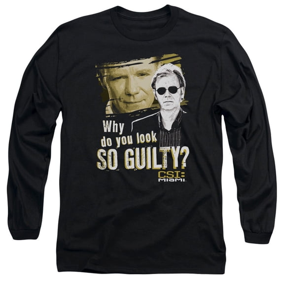 Csi Miami So Guilty Long Sleeve Adult 18/1 T-Shirt Black