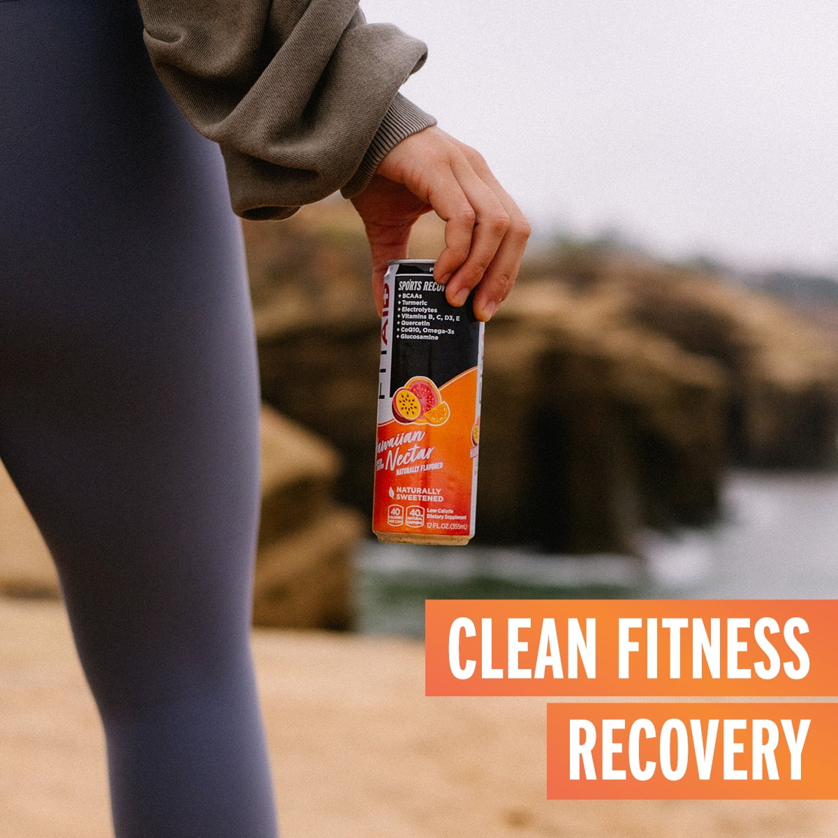 FITAID Post Workout Recovery Drink, Hawaiian Nectar, Passion Fruit, Orange & Guava, BCAAs, Glucosamine, Electrolytes, Paleo, Vegan & Gluten-Free, 12 Fl Oz (Pack of 24)