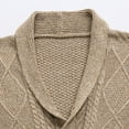 thumbnail image 4 of Jinda Men's Shawl Collar Sweater Soft Warm Casual Cable Knit Winter Knitwear Fall Long Sleeve V Neck Slim Fit Button Front Knitted Duster Cardigan with Pockets Khaki Beige Tan 36, 4 of 5