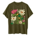 thumbnail image 5 of Njoeus Workout Tops Women Custom T Shirts Womens Casual Oversized T-Shirt Trendy Cute Floral Tops Summer Workout Shirts Loose Funny Flowers Graphic Tees Women Teen Girls Womens Summer&nbsp;Outfits, 5 of 5