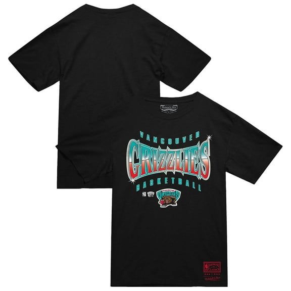 Men's Mitchell & Ness  Black Vancouver Grizzlies Worldwide Collection Glow Up T-Shirt