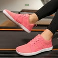 thumbnail image 4 of Tawop Running Shoes for Women Walking Casual Flat Lace-Up Lace Couple Shoe Pink Size 8, 4 of 9
