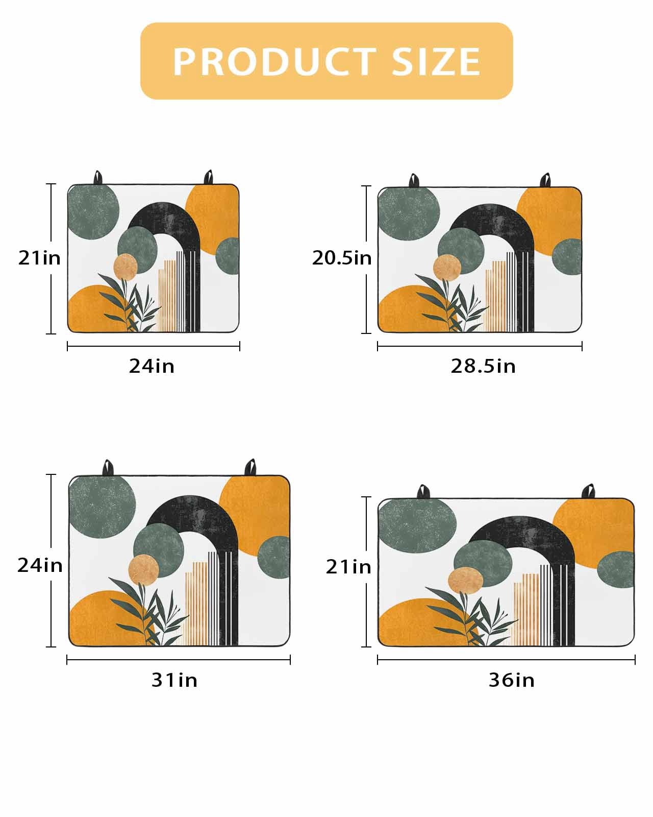 nqOlkjepod Large Induction Cooktop Protector Mat 24"x21", Boho Middle Century Stove Top Covers for Electric Stove, Abstract Orange Geometric Botanical Stove Burner Cover Mats, Glass Top Stove Cover