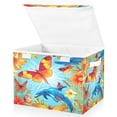 thumbnail image 2 of 16.5x12.6x11.8in Foldable Flip-Top Storage Bin, Dustproof Magic Tape Closure, Ideal for Home & Toy Organization,Butterflies, 2 of 7