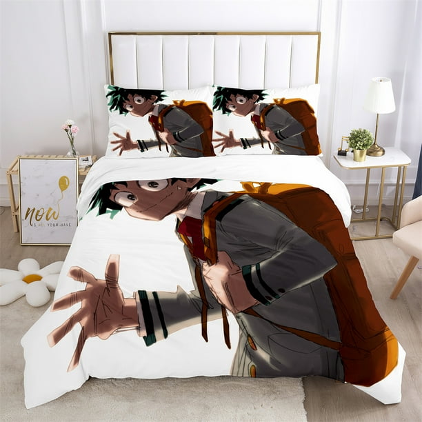 Cool 3PCS My Hero Academia Bedding Bed Set Twin Full Queen King Size with 2 Pillowcases Anime