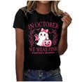 thumbnail image 2 of Haivin Womens Breast Cancer Awareness T-shirt, Fashion Round Neck Short Sleeve Top with Inspirational Print, Comfortable Soft Tee for Casual Wear and Daily Outfits, 2 of 3