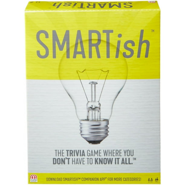 Smartish Trivia Strategy Board Game for 2-12 Players Ages ...