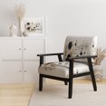 thumbnail image 2 of Designart "Minimalist Exploration Beige Suprematism II" Multi-Color Abstract Suprematism Upholstered Accent Chair - Modern Arm Chair For Bedroom, 2 of 7