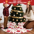 thumbnail image 5 of 48 Inch Christmas Tree Skirt – Velvet Plush Tree Mat, Soft Thickened Polyester with Red Ties, Single-Sided Printing, Available in 30in/36in/48in, Perfect for Holiday Xmas Tree Decoration, 5 of 7