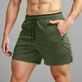 thumbnail image 2 of Razzly Men's Running Shorts With Zipper Pockets Gym Athletic Workout 5" Shorts For Men Mens Shorts Size 38 Short Running Shorts Men Sweat Short Sweat Shorts Shorts Workout Basketball(Army Green,3XL), 2 of 5
