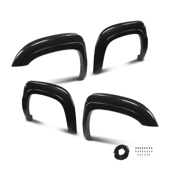 CROSSDESIGN Fender Flares Paintable Compatible with Chevy Avalanche 2007-2013 4PCS Black