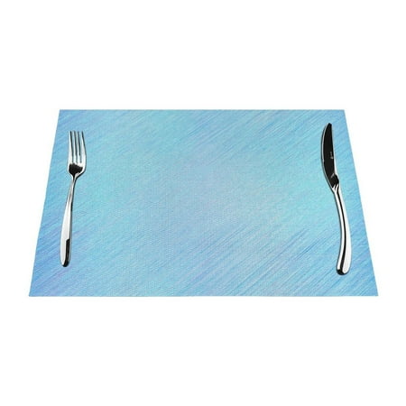 

YFYANG Washable Heat-Resistant Placemats 70% PVC/30% Polyester Blue Background Texture Kitchen Table Mat 12 x 18 4 Piece