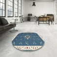 thumbnail image 4 of Ahgly Company Machine Washable Indoor Round Contemporary Dark Goldray Area Rugs, 10' Round, 4 of 7