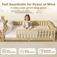 thumbnail image 5 of Sesslife Twin Montessori Floor Bed, Wood Twin Size Floor Bed Frame with Safety Guardrails and Slats, Low Profile Toddler Bed for Kids Boys and Girls, No Box Spring Needed, Natural, 5 of 9