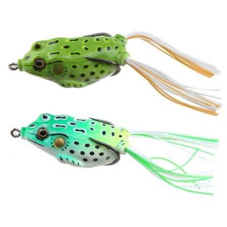 Citrine Frog - AGPtek 3pcs Lifelike Frog Topwater Crankbait Fishing Lures - Light Green