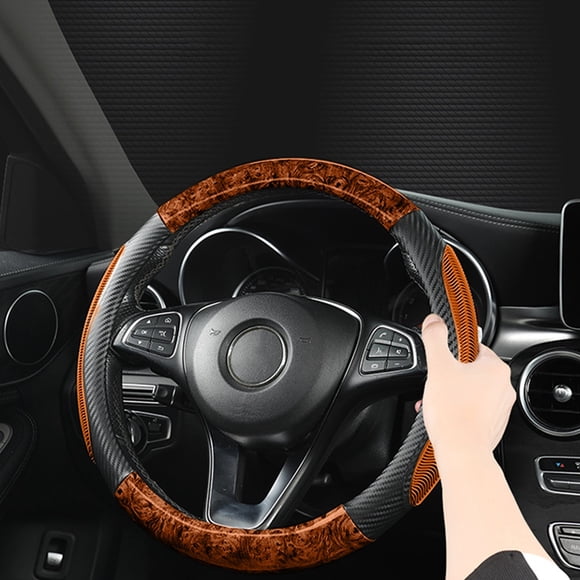 Car Steering Wheel Cover Steering Wheel Handle Cover Wood Grain Breathable Steering Wheel Cover
