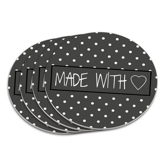 Made With Love Gray Handmade Gift Coaster Set