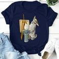 thumbnail image 4 of Hauts d'Été pour Femmes Grande Taille Femmes T-shirt à Col Rond Imprimé Lapin Pâques Manches Courtes Décontracté Ample Blouse T-shirt à Col en V Femmes en Liquidation, 4 of 8