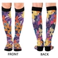 thumbnail image 4 of FORMRS Womens Knee High Socks Casual Long Thick Travel Daily Wear, 2 Pairs, Colorful Painted Flowers Pattern, 4 of 6