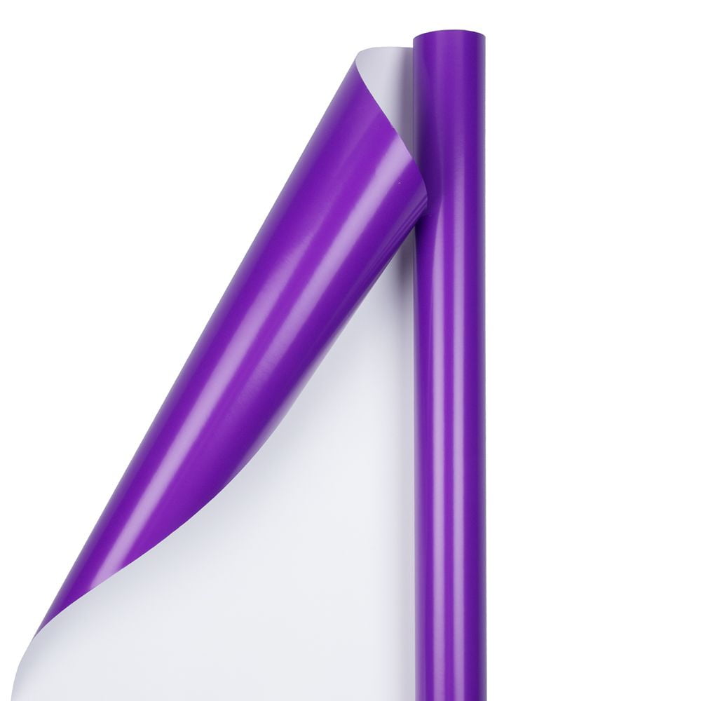 JAM Paper Glossy Wrapping Paper, 25 Sq ft, Purple, 2 Rolls