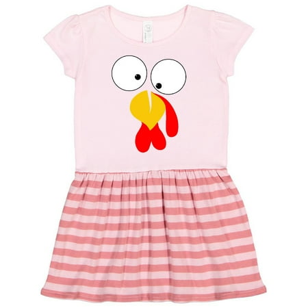 

Inktastic Thanksgiving Goofy Turkey Face Gift Toddler Girl Dress