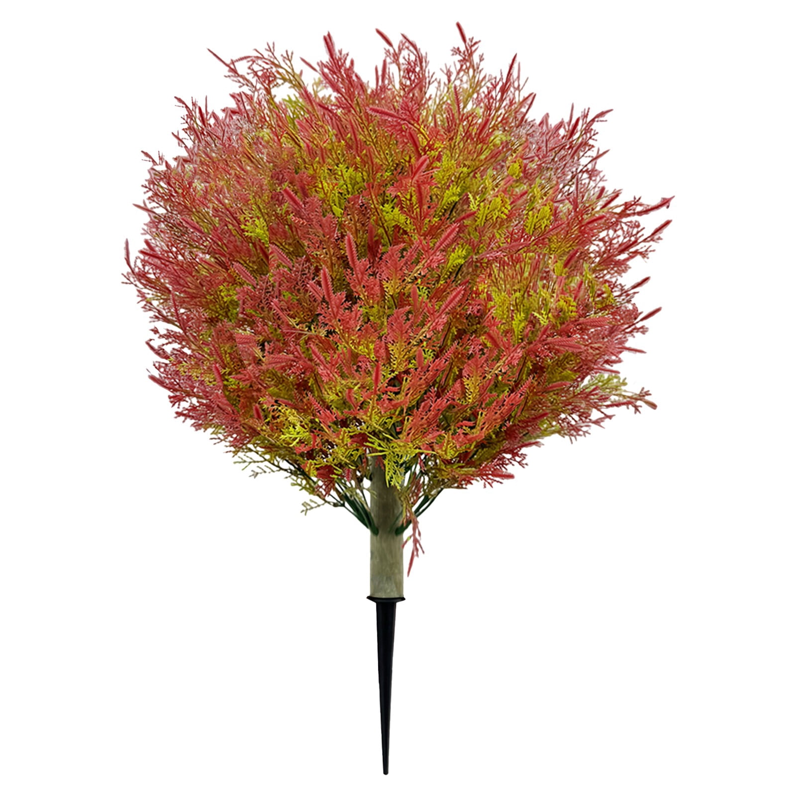 Artificial Topiary Trees with Ground Spike One 24" Tall UV Resistant Faux Shrubs Fake Plant Artificial Bushes for Indoor Outdoor Front Porch Garden