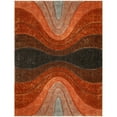 thumbnail image 2 of Well Woven Luze Orange Grey Hourglass Waves Geometric Thick Soft Plush 3D Textured Shag Area Rug 5x7 (5'3" x 7'3"), 2 of 7