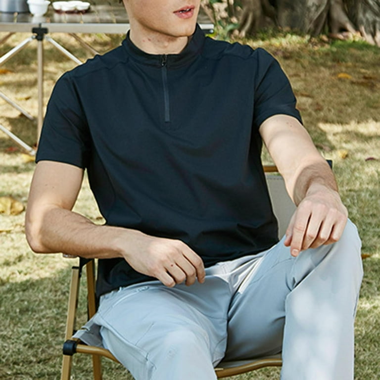 Moisture Wicking Shirts for Men Short Sleeve Quarter Zip Muscle