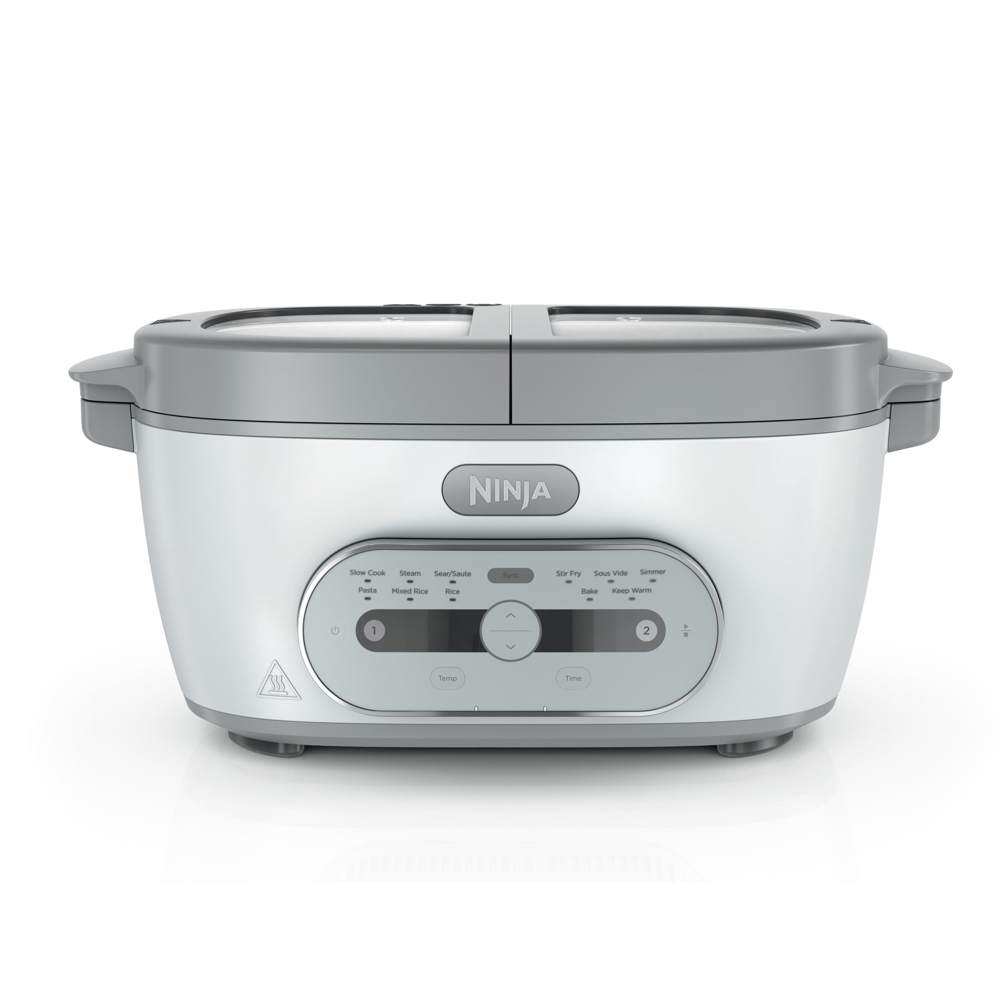 Ninja MultiPot 11-in-1 Multicooker with DualZone Technology, Cook 2 Meals At Once, Feeds 8, Slow Cook, Sear, Bake, Rice, Pasta, Hot Pot, 1500W, MZ1000WH White