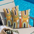thumbnail image 5 of Mid-Century Modern Throw Pillow Cover Art Geometric Abstract Yellow Orange Cotton Linen Cushion Cover Throw Pillow Case with Invisible Zipper for Couch Sofa Bed Chair Car 16x16 Inch, 5 of 14