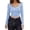 Blue, variant on Women Long Sleeve Backless Crop Tops Square Neck Bodycon Shirts Cut Out Pullover Streetwear Long Sleeve Stretch Tee Turtleneck Tee for Women Light Shirts for Women Tops Loose Tee Shirts