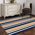 thumbnail image 5 of Orange Navy Blue Striped Area Rug 3x5 Washable Rug Non Slip Gradient Horizontal Lines Large Area Rug Indoor Floor Carpet for Entryway Bedroom Kitchen Living Room Home Office Dining Room Nursery, 5 of 8