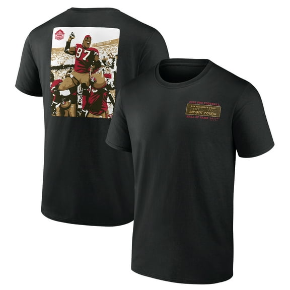 Men's Bryant Young Black San Francisco 49ers Hall of Fame T-Shirt