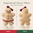 thumbnail image 4 of Phantoscope Christmas Series Gingerbread Girl Shaped Decorative Pillow, 18" x 13", Beige, Pack of 1, 4 of 4