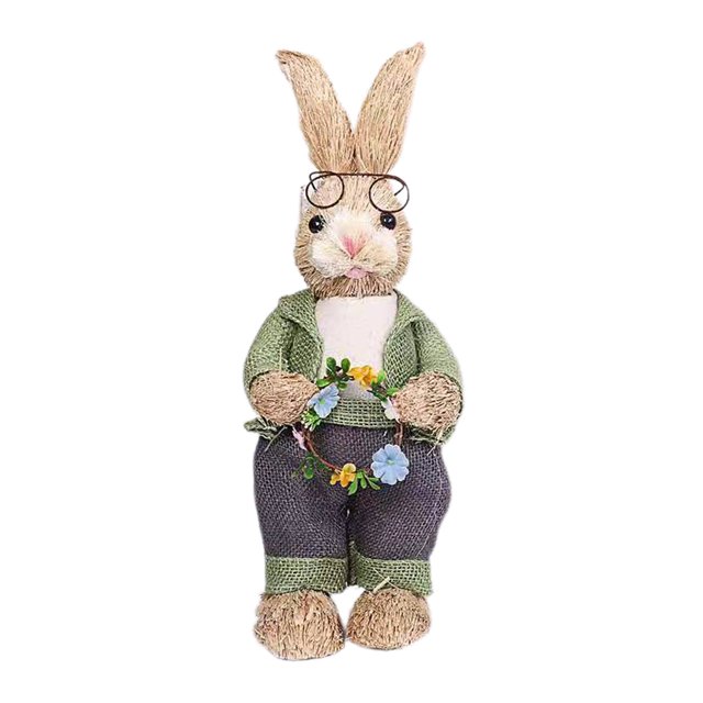 Bunny Easter Artificial Straw Rabbit Ornaments Party Props Multicolor Foam Home Decoration Simulation