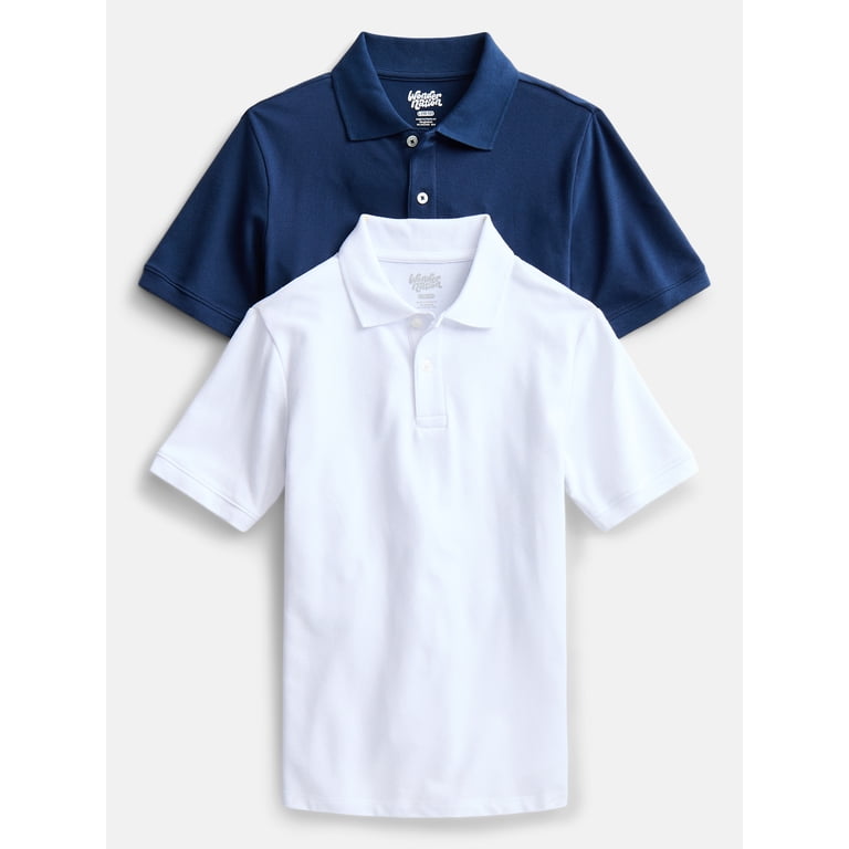 Wonder Nation Boys School Uniform Polo Shirt, 2-Pack photo 1