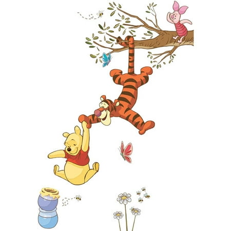Winnie the Pooh Swinging for Honey Peel and Stick Giant Wall (Best Friends Winnie The Pooh)