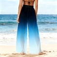 thumbnail image 5 of Mesh Cover Up Pants for Women High Waisted Sheer Wide Leg Beach Trousers Abstract Print See Through Loose Swimsuit Coverups for Pool, 5 of 7