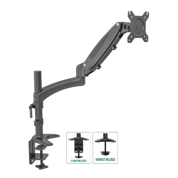 SHOPPINGALL Fully Adjustable Single Gas Spring LCD Monitor Arm Desk Mount Stand for 15"-32" Monitor - SA-GM112D (Black)