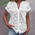 thumbnail image 2 of T Shirts For Women Womens Tops Summer Simple And Casual V Neck Solid Color Shirt Blouse, 2 of 7