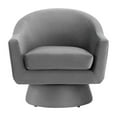 thumbnail image 5 of Swivel Armchair Chair, Grey Gray, Velvet, Living Kitchen Cafe Bistro Hospitality Restaurant, Modern Contemporary Boutique HB34750, 5 of 9