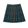 thumbnail image 5 of Yuanlong Womens Dark Green Plaid Pleated Skirt High Waist A-Line Mini Lady Skirts Preppy Style Fashion Summer Wear Skirt, 5 of 5