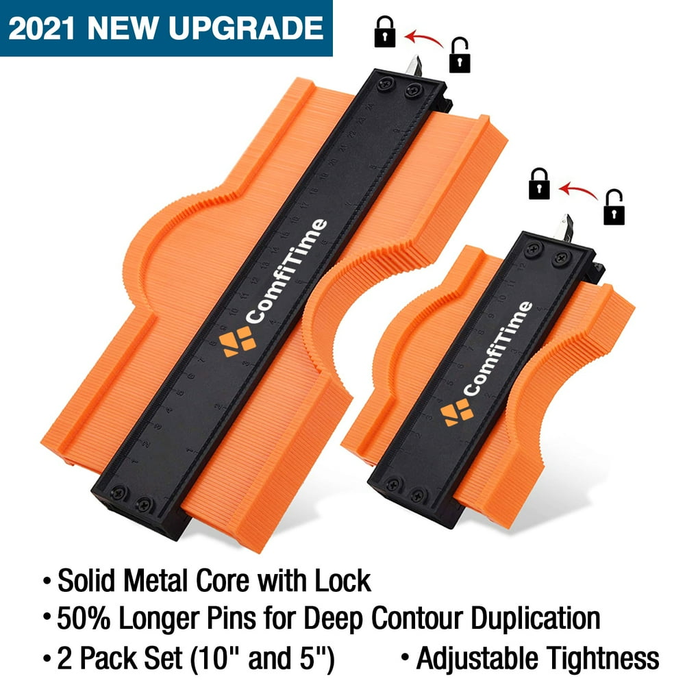 ComfiTime Contour Gauge with Lock 2Pack 10" and 5" Contour Gauge