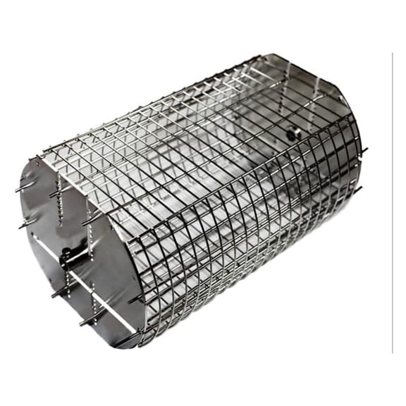 Rotisserie Spit Basket - OneGrill Performer Series Universal Fit, Stainless Steel Tumble & Flat Basket; 1/2" & 3/8" Spit Rods - For Grills, Chicken, Vegetables